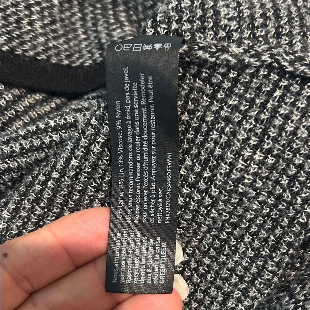 Eileen Fisher Black and Gray Open Cardigan - Picture 8 of 8